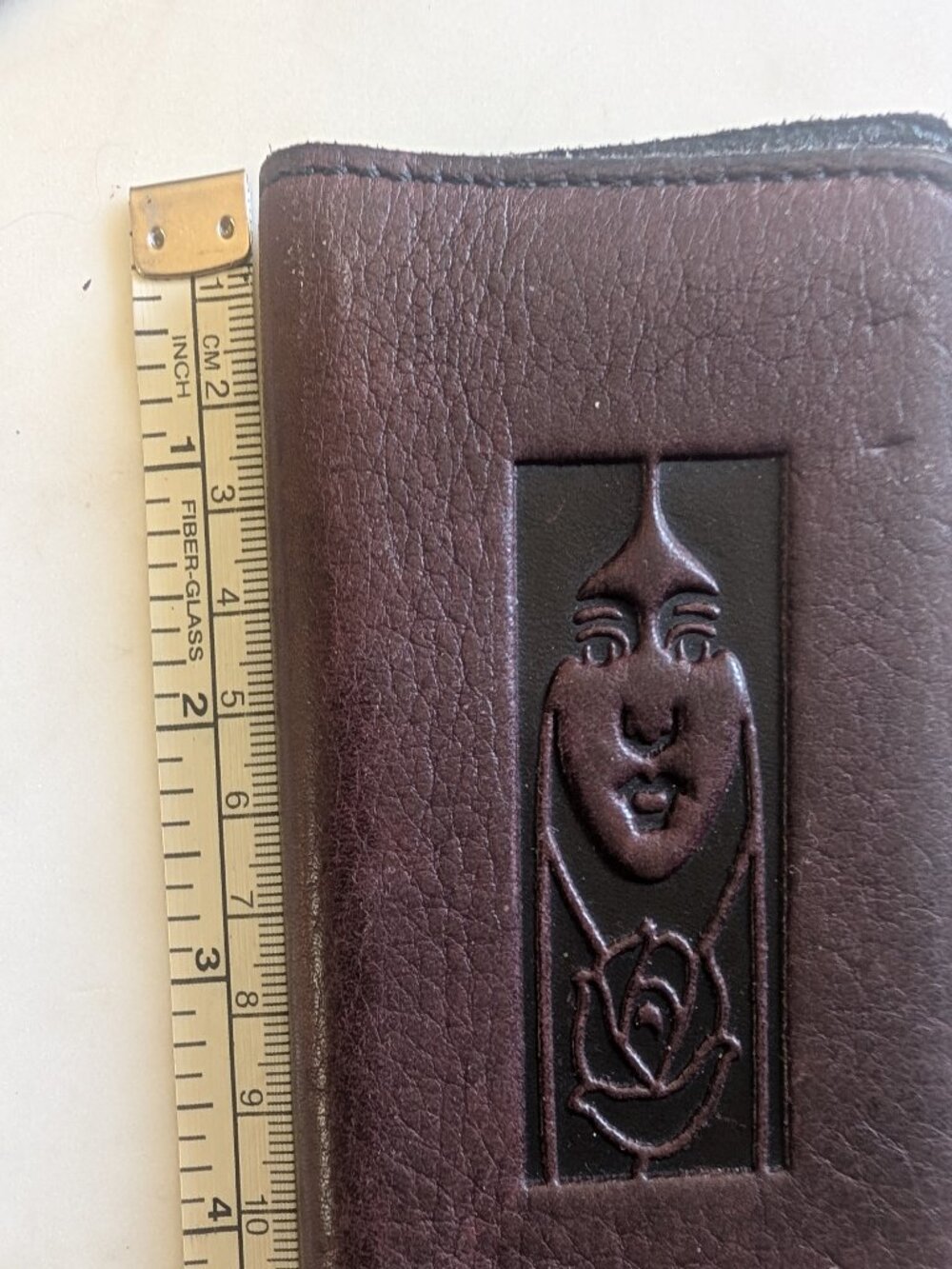 Leather Embossed Mini journal cover Goddess w/rose